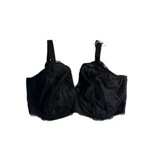Panache Ana Plunge Bra Size UK/US 34HH Black Lace‎ Non-Padded Underwire NEW
